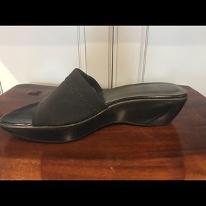 Stuart Weitzman platform sandal.